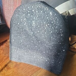 Ladies Sparkling Gray Beanie